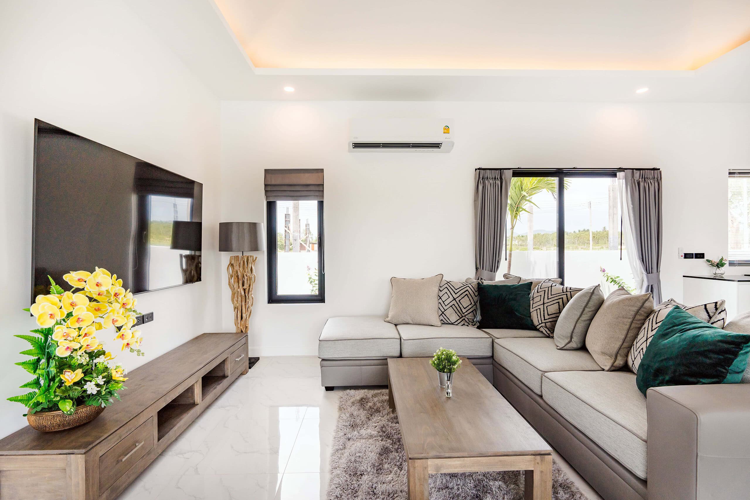 Elegant bedroom with built in wardrobes and storage