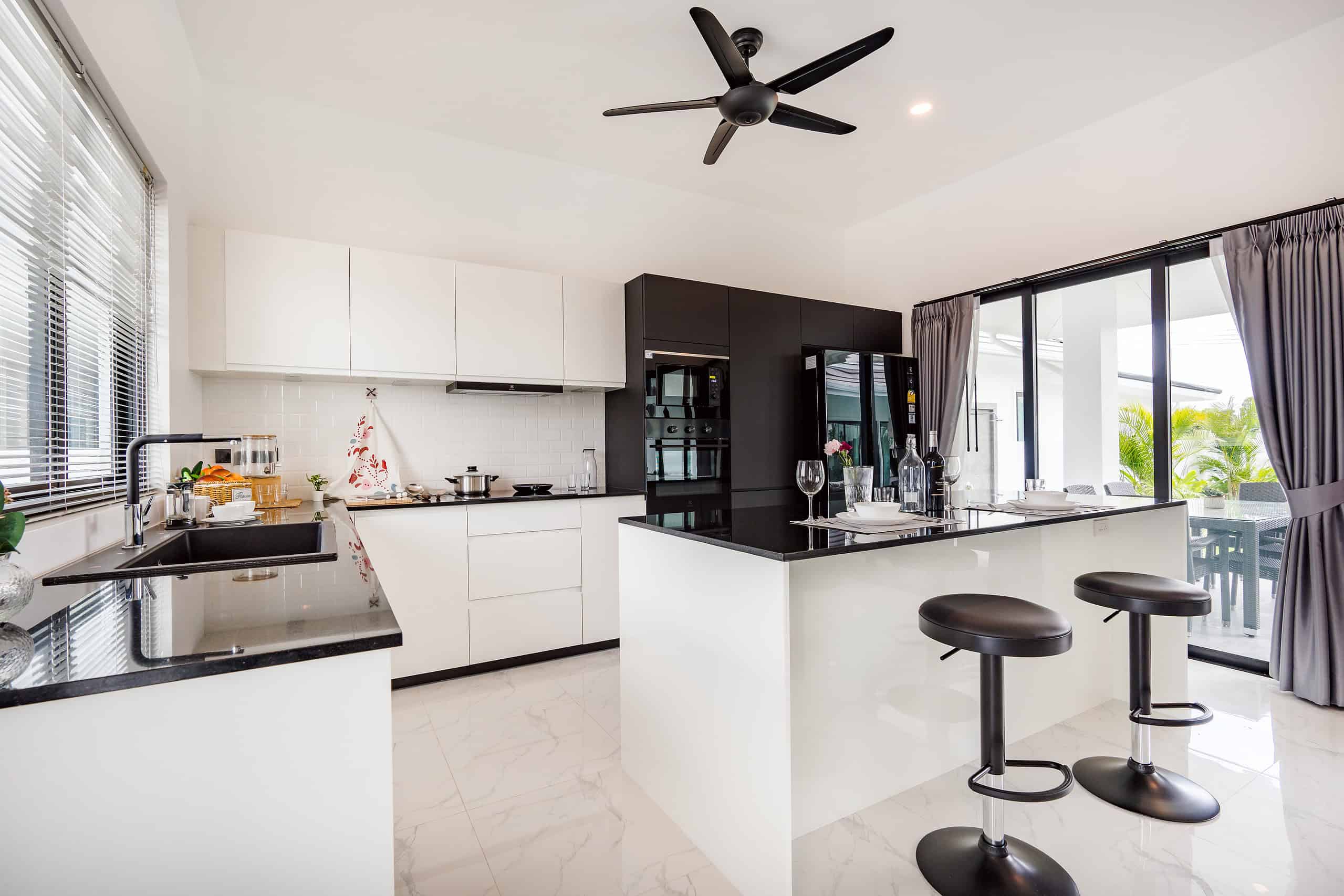First Class Home with Swimming Pool Spacious kitchen with ample cabinet and counter space