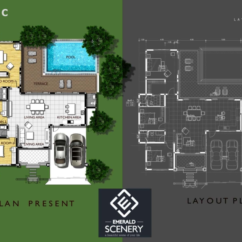 Villa Covered Parking Design Emerald Valley Thailand