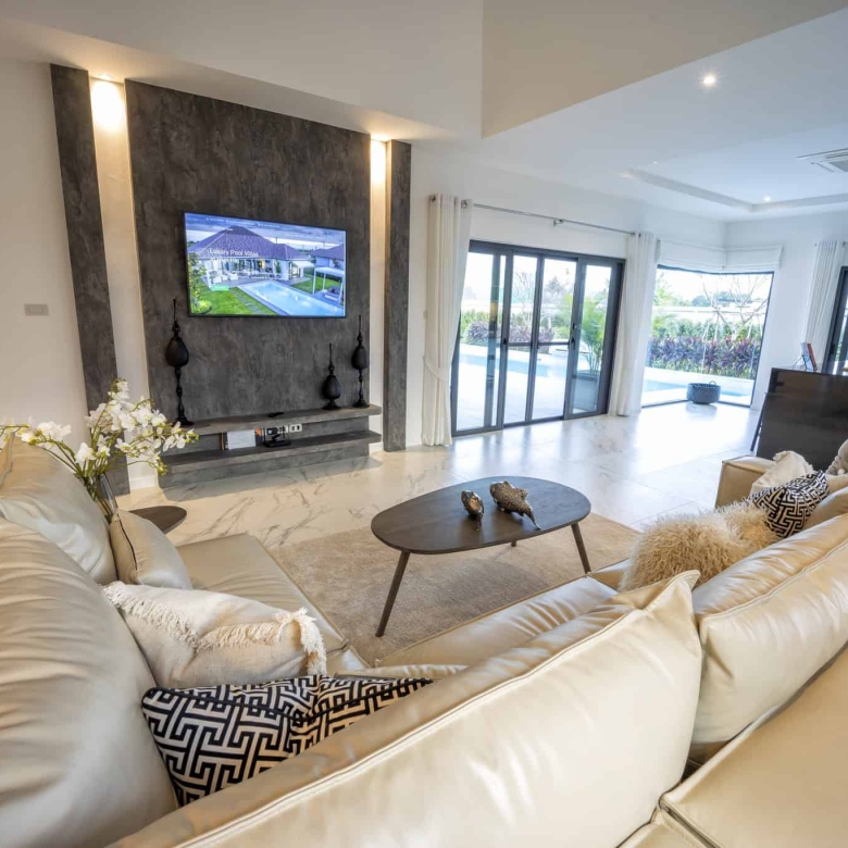 Premium villa bedroom with built in storage