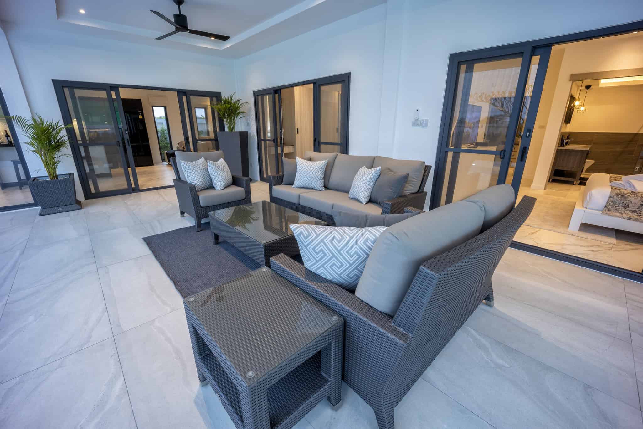 Spacious Villa Layout Luxury villa master suite with walk in closet