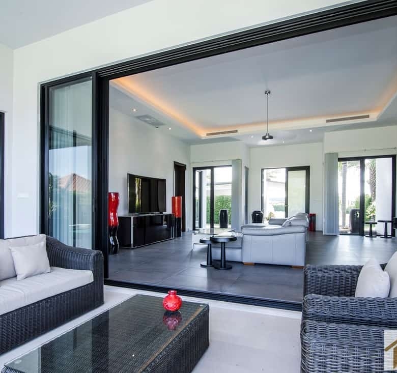 Villa pool area outdoor living space