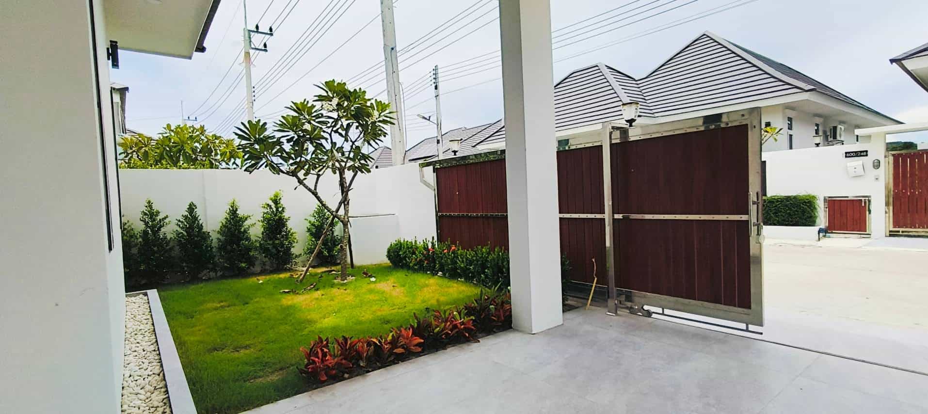 Beautiful Backyard Area Home Pool Waterfall Feature Tranquil Sounds