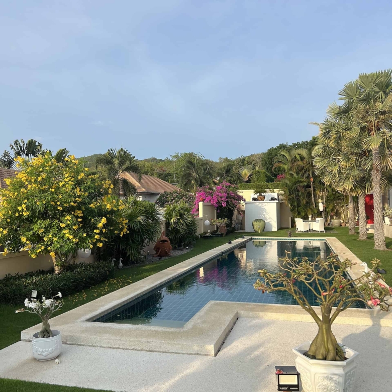 Contemporary living spacious pool villa