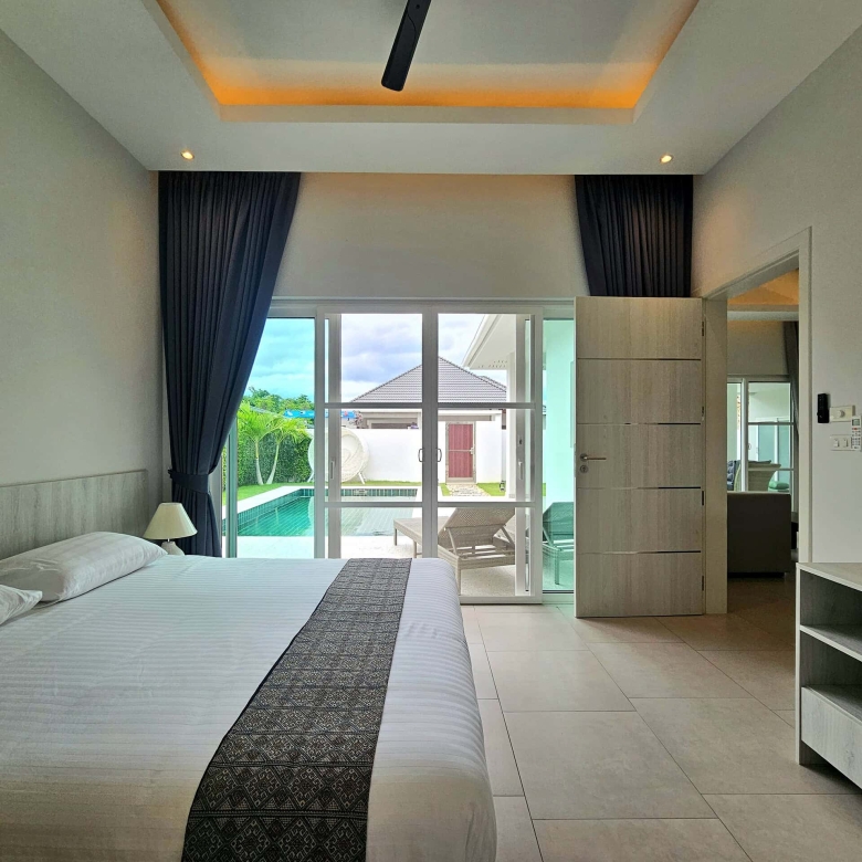 Villa outdoor shower garden setting