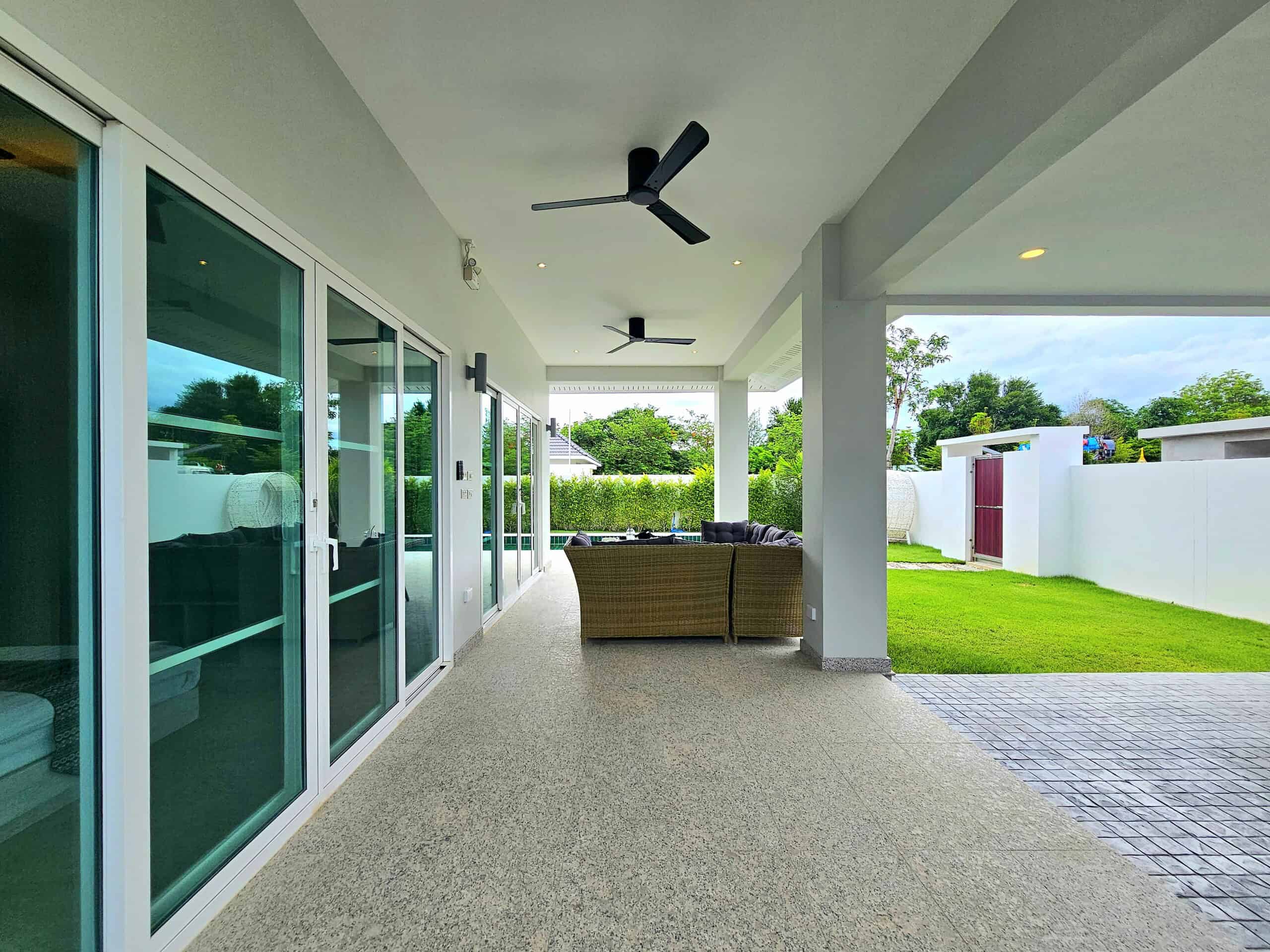 Beautiful Villa Exterior Villa entrance pathway Smart Hamlet