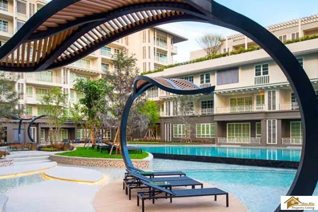 Khao Takiab Golf Course Condo Sale Spacious Living Room Sea View Balcony