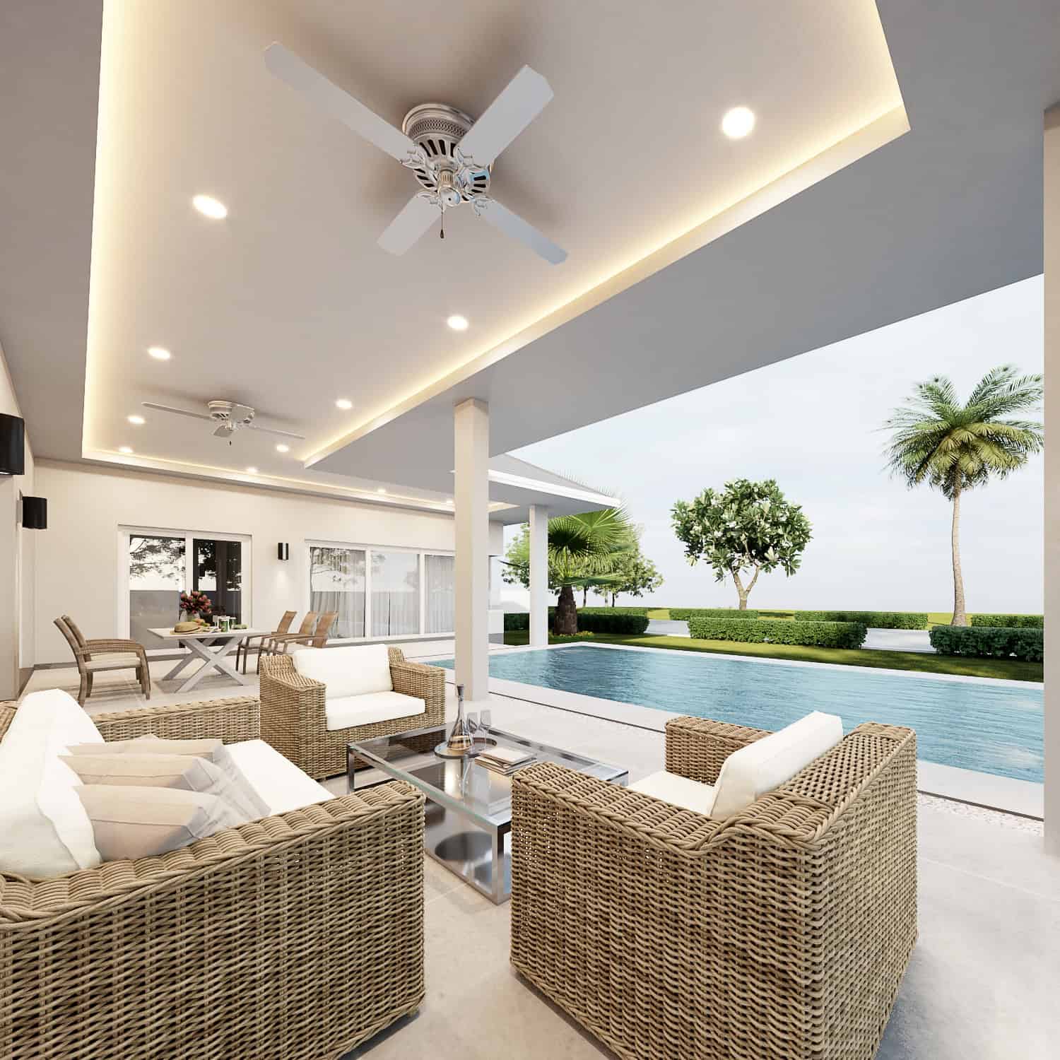 Hua Hin Luxury Villa Pool Living Luxury residential living with modern villa architecture